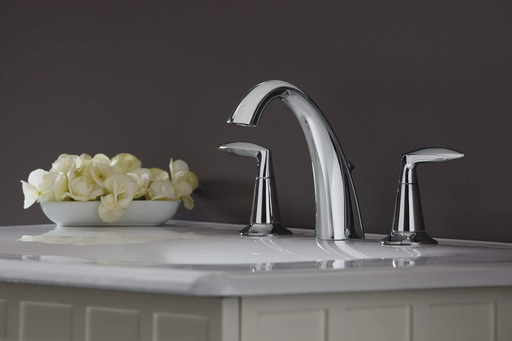 KOHLER Alteo 2-Handle Widespread Bathroom Faucet with Metal Drain Assembly in Polished Chrome, K-45102-4-CP