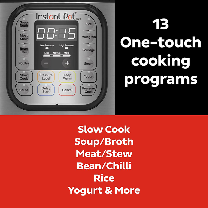Instant Pot Duo 7-in-1 Electric Pressure Cooker, Slow Cooker, Rice Cooker, Steamer, Sauté, Yogurt Maker, Warmer & Sterilizer, 3 Quart, Stainless Steel/Black