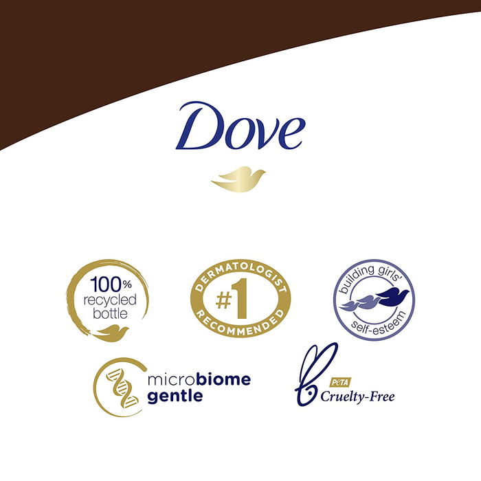 Dove Purely Pampering Body Wash for Dry Skin Coconut Butter and Cocoa Butter Effectively Washes Away Bacteria While Nourishing Your Skin 22 oz, 4 count