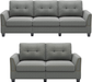 Belffin Sofa and Loveseat Sets 2 Piece Furniture Sofa Set for Living Room Couch Sofa Loveseat Set Grey