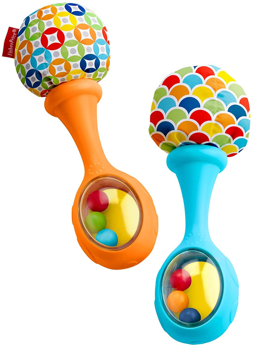 Fisher-Price Rattle 'n Rock Maracas, Blue/Orange [Amazon Exclusive] 2 Count (Pack of 1)