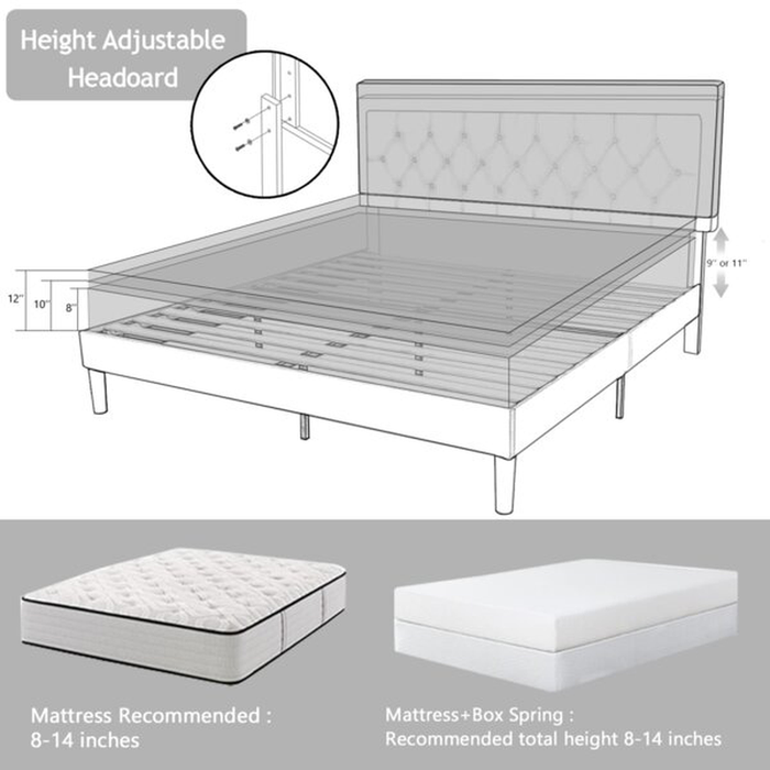 Hegg Tufted Low Profile Platform Bed