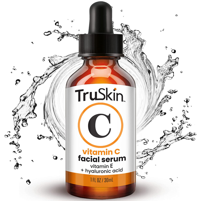 TruSkin Vitamin C Serum for Face, Anti Aging Serum with Hyaluronic Acid, Vitamin E, Organic Aloe Vera and Jojoba Oil, Hydrating & Brightening Serum for Dark Spots, Fine Lines and Wrinkles, 1 fl oz