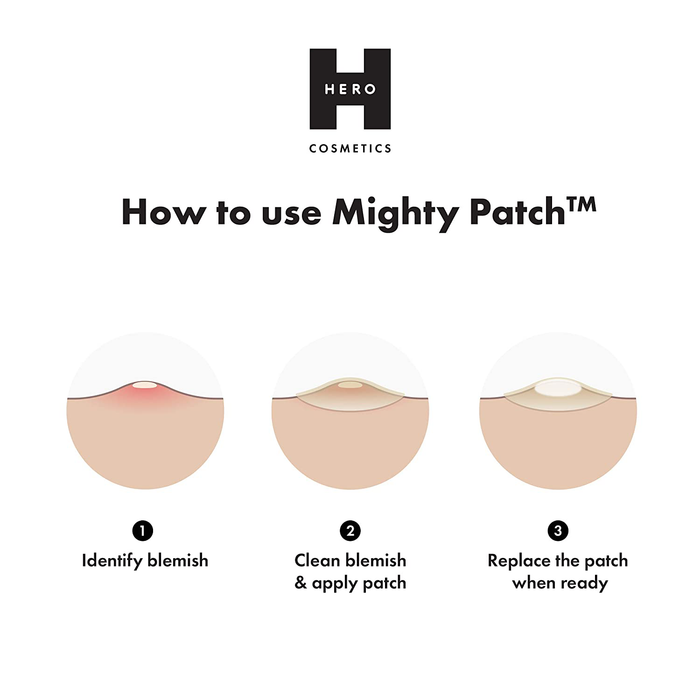 Mighty Patch Original from Hero Cosmetics - Hydrocolloid Acne Pimple Patch for Zits and Blemishes, Spot Treatment Stickers for Face and Skin, Vegan and Cruelty Free (36 Count)