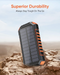 Solar Charger 26800mAh, Riapow Solar Power Bank 4 Outputs USB C Quick Charge Qi Wireless Portable Charger with LED Flashlight for iPhone, Tablet, Samsung and Outdoor Camping