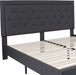 Flash Furniture Roxbury King Size Tufted Upholstered Platform Bed in Dark Gray Fabric