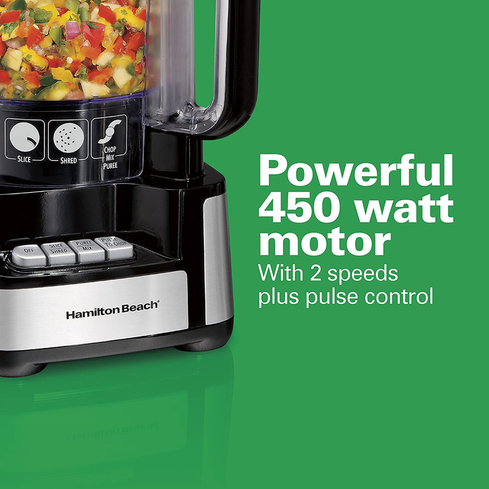 Hamilton Beach 12-Cup Stack & Snap Food Processor & Vegetable Chopper, Black (70725A)