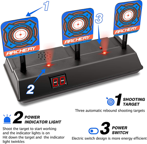 KKONES Electric Scoring Auto Reset Shooting Digital Target for Nerf Guns Shooting Target