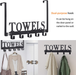 Over The Door Hooks, Towel Holder for Bathroom, Door Mount Towel Rack Towel Hooks for Bedroom Kitchen Pool Beach Towels Bathrobe Wall Mount Hang on The Door Cabinet Cupboard Metal Sandblasted (Black)