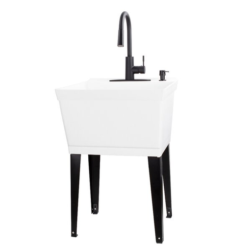 22.88'' L x 23.5'' W Free Standing Laundry Sink with Faucet