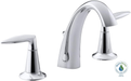 KOHLER Alteo 2-Handle Widespread Bathroom Faucet with Metal Drain Assembly in Polished Chrome, K-45102-4-CP