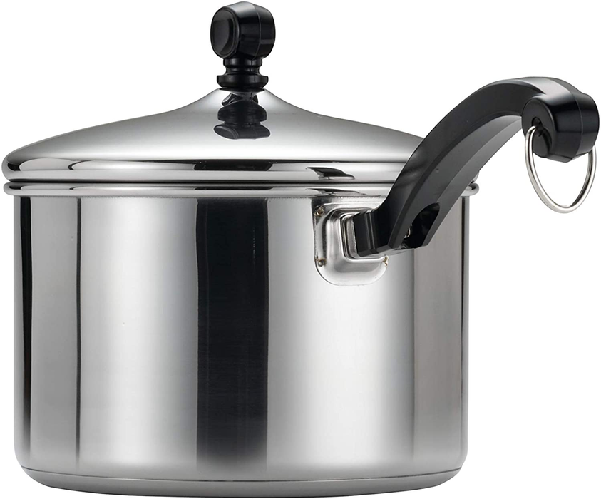 Farberware Classic Stainless Steel Sauce Pan/Saucepan with Lid, 1 Quart, Silver,50000