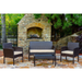 Hogans Wicker/Rattan 4 - Person Seating Group with Cushions