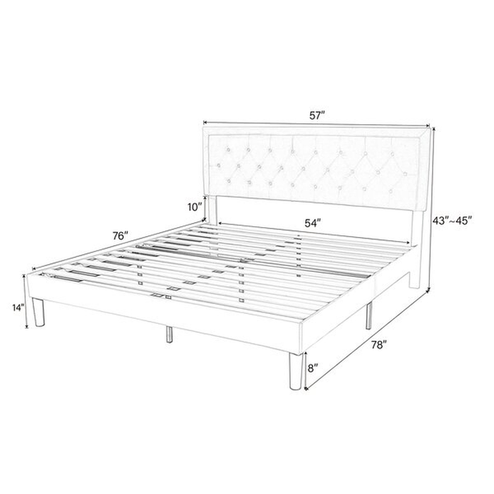 Hegg Tufted Low Profile Platform Bed