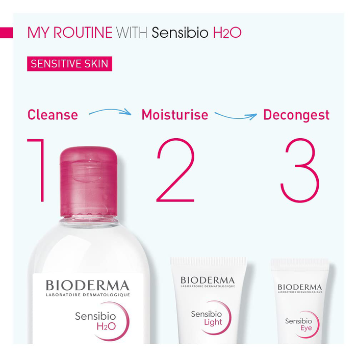 Bioderma - Sensibio - H2O Micellar Water - Makeup Remover Cleanser - Face Cleanser for Sensitive Skin