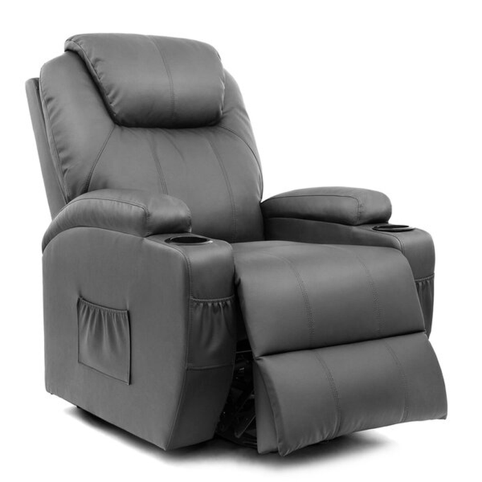 Faux Leather Power Reclining Heated Massage Chair