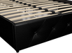 DHP Dakota Upholstered Faux Leather Platform Bed with Storage Drawers - Queen Size (Black)