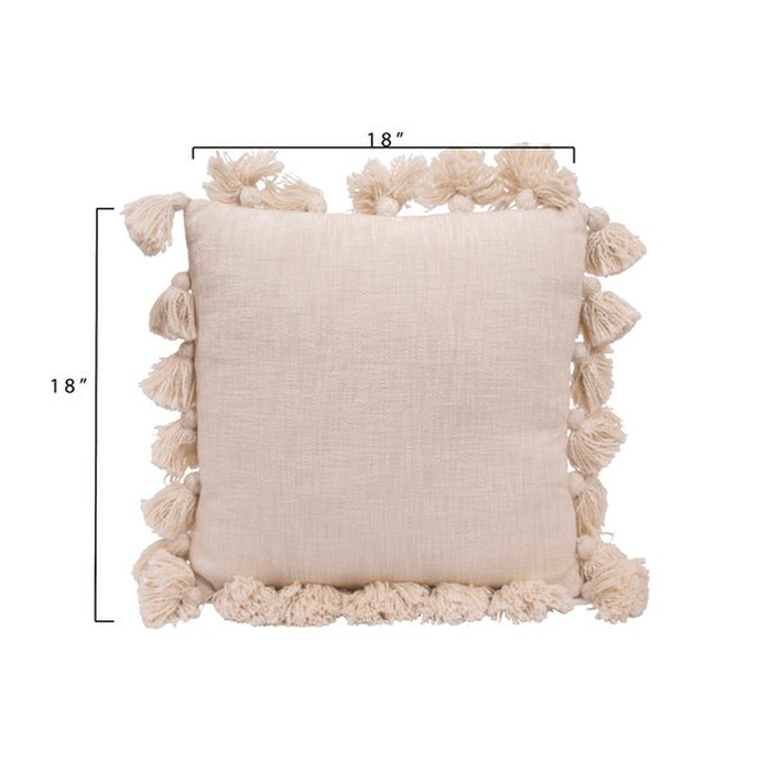 Interlude Luxurious Square Cotton Pillow Cover and Insert