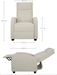 JUMMICO Fabric Recliner Chair Adjustable Home Theater Single Recliner Sofa Furniture with Thick Seat Cushion and Backrest Modern Living Room Recliners (Beige)