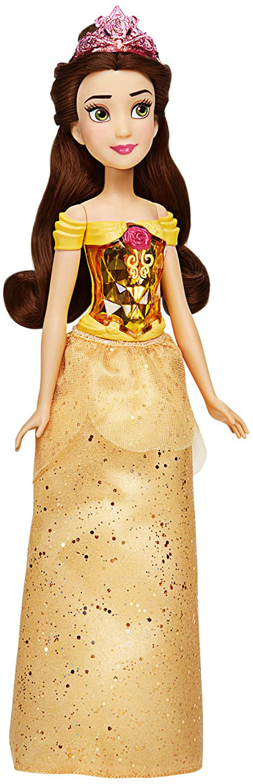 Disney Princess Royal Shimmer Belle Doll, Fashion Doll with Skirt and Accessories, Toy for Kids Ages 3 and Up , Yellow