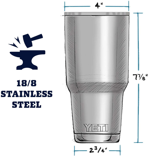 YETI Rambler 30 oz Tumbler, Stainless Steel, Vacuum Insulated with MagSlider Lid, Aquifer Blue