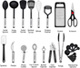 Home Hero 25pc Kitchen Utensil Set - Nylon & Stainless Steel Cooking Utensils - Non-Stick Kitchen Utensils with Spatula - Kitchen Gadgets Cookware Set - Kitchen Tool Set (25 Piece, Black)