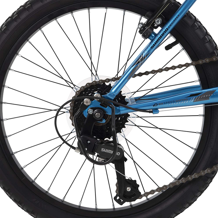 Huffy Kids Hardtail Mountain Bike for Boys, Stone Mountain 20 inch 6-Speed, Metallic Cyan (73808)