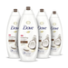 Dove Purely Pampering Body Wash for Dry Skin Coconut Butter and Cocoa Butter Effectively Washes Away Bacteria While Nourishing Your Skin 22 oz, 4 count