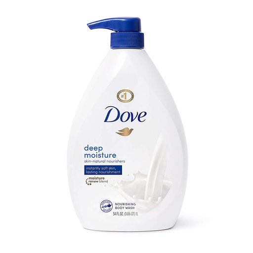 Dove Body Wash with Pump with Skin Natural Nourishers for Instantly Soft Skin and Lasting Nourishment Deep Moisture Cleanser That Effectively Washes Away Bacteria While Nourishing Your Skin 34 oz