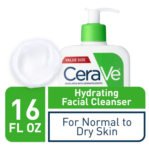 CeraVe Hydrating Facial Cleanser | Moisturizing Non-Foaming Face Wash with Hyaluronic Acid, Ceramides and Glycerin | 16 Fluid Ounce